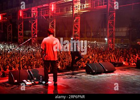 Carroponte, Milan, Italy, September 02, 2023, Lo Stato Sociale  during  LO STATO SOCIALE  - Italian singer Music Concert Stock Photo