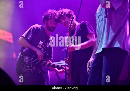 Carroponte, Milan, Italy, September 02, 2023, Lo Stato Sociale  during  LO STATO SOCIALE  - Italian singer Music Concert Stock Photo