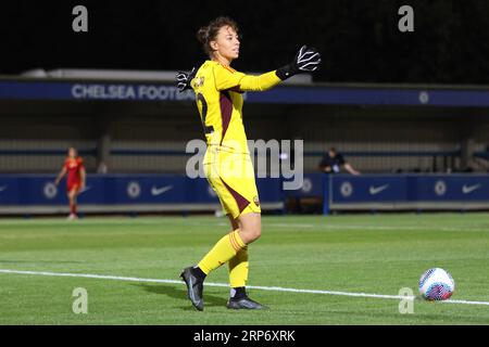Kingston, UK. 03rd Sep, 2023. London, England, September 03, 2023: Goalkeeper Camelia Ceasar (Roma, 12) during the Pre Season Friendly game between Chelsea and Roma at Kingsmeadow, London, England. (Bettina Weissensteiner/SPP) Credit: SPP Sport Press Photo. /Alamy Live News Stock Photo