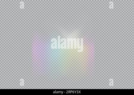 prism rainbow light. Overlay light effect.Stock vector illustration in realistic style. Stock Vector