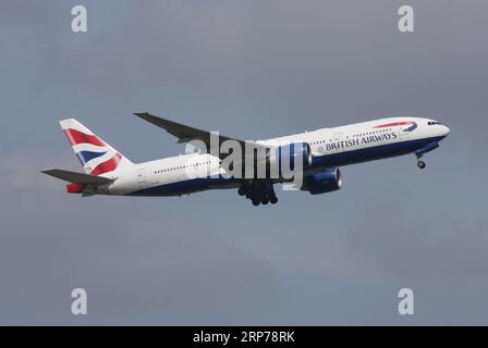 A Boeing 777-200 British Airways departs London Gatwick Airport Stock Photo