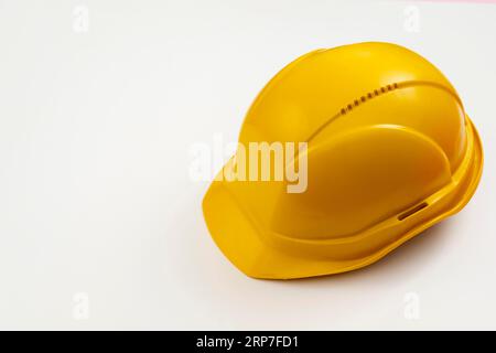 High angle view construction helmet Stock Photo
