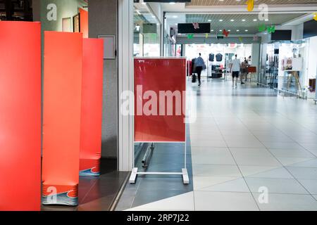 Empty sign mockup inside shopping center Stock Photo