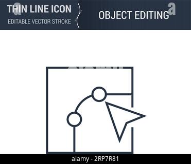 Symbol of Object Editing Thin Line Icon of 3D Printing and Modeling Set. Stroke Pictogram Graphic Suitable for Infographics. Editable Vector Stroke. P Stock Vector