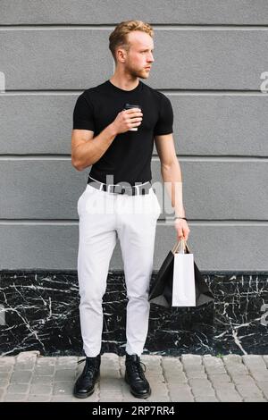 Handsome male casual outfit Stock Photo