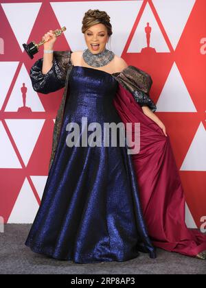 (190225) -- LOS ANGELES, Feb. 25, 2019 (Xinhua) -- Ruth E. Carter, winner of the Best Costume Design award for Black Panther , poses in the press room during the 91st Academy Awards ceremony, or the Oscars, held at the Dolby Theatre in Los Angeles, the United States, on Feb. 24, 2019. (Xinhua/Li Ying) U.S.-LOS ANGELES-OSCARS-BEST COSTUME DESIGN PUBLICATIONxNOTxINxCHN Stock Photo