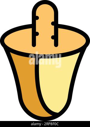 Small rafflesia icon outline vector. Flower plant. Pitcher plant color flat Stock Vector