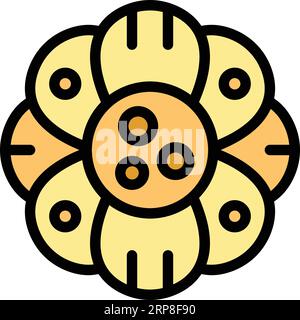 Sabah rafflesia icon outline vector. Tropical plant. Asia rotten color flat Stock Vector