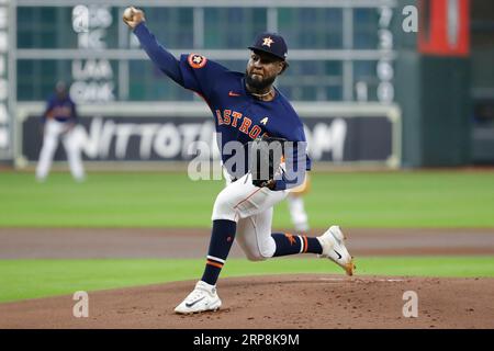 Houston Astros starting pitcher Cristian Javier throws against the New York  Yankees during the first inning of a baseball game Sunday, Sept. 3, 2023,  in Houston. (AP Photo/Michael Wyke Stock Photo - Alamy