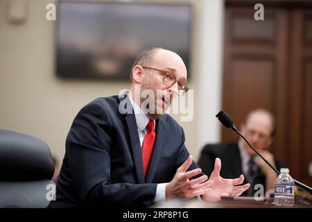 (190312) -- WASHINGTON, March 12, 2019 -- U.S. Acting Director of the Office of Management and Budget Russell Vought testifies before the House Budget Committee on President Donald Trump s fiscal year 2020 budget on Capitol Hill, Washington D.C., the United States, on March 12, 2019. ) U.S.-WASHINGTON D.C.-2020 BUDGET-HEARING TingxShen PUBLICATIONxNOTxINxCHN Stock Photo
