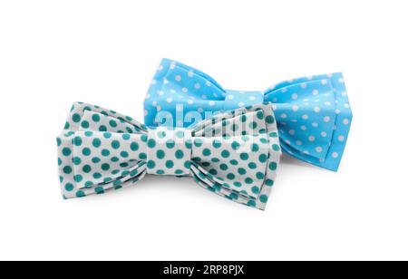 Different stylish bow ties on white background Stock Photo