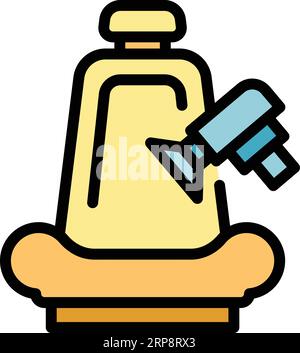 Cleaning car seat icon outline vector. Wash service. Clean foam color flat Stock Vector
