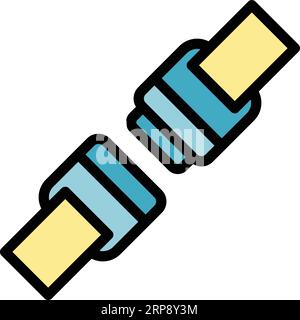 Lock belt icon outline vector. Road plane. Safe car color flat Stock Vector