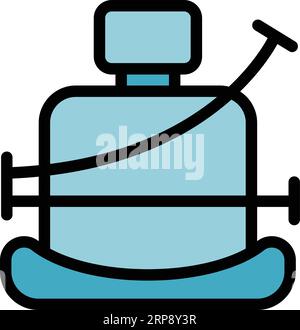 Secured belt icon outline vector. Car safe. Road plane color flat Stock Vector