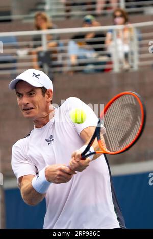 Andy Murray (GBR) competing in the Men's Singles Round 1 at the 2023 US Open Tennis Stock Photo