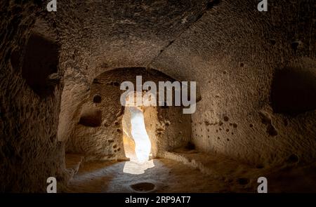 Underground city at Pasabag Monks Valley (a.k.a. Fairy Chimneys), Göreme, Cappadocia, Turkey Stock Photo