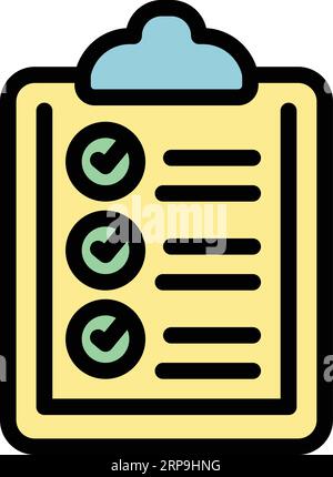Clipboard diet icon outline vector. Info diet. Device calorie color flat Stock Vector