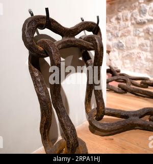 Section of Golden Horn Chain (Halic Chain). Galata Tower, Istanbul, Turkey Stock Photo