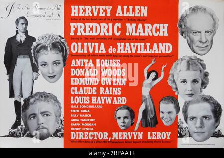 FREDRIC MARCH OLIVIA de HAVILLAND CLAUDE RAINS EDMUND GWENN ANITA LOUISE DONALD WOODS LOUIS HAYWARD STEFFI DUNA and BILLY MAUCH in ANTHONY ADVERSE 1936 director MERVYN LeROY novel Hervey Allen music Erich Wolfgang Korngold Warner Bros. Stock Photo