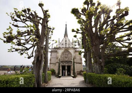 (190502) -- PARIS, May 2, 2019 (Xinhua) -- Photo taken on May 1, 2019 shows the Saint-Hubert church of the Chateau d Amboise where the tomb of Leonardo da Vinci is settled in Amboise, France. Thursday marks the 500th anniversary of the death of Renaissance master Leonardo da Vinci. The famed painter, sculptor, writer, inventor, scientist and mathematician spent his last three years in Amboise as a guest of France s King Francis I. (Xinhua/Gao Jing) FRANCE-AMBOISE-LEONARDO DA VINCI-DEATH-ANNIVERSARY PUBLICATIONxNOTxINxCHN Stock Photo