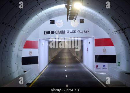 (190505) -- ISMAILIA (EGYPT), May 5, 2019 -- The photo taken on May 5, 2019 shows the end of the newly opened tunnel, which runs under the Suez Canal, in Ismailia, Egypt. Egyptian President Abdel-Fattah al-Sisi said on Sunday that all companies working on the country s national development projects are run by civilians, stressing that the military s role is only supervisory. ) EGYPT-ISMAILIA-NATIONAL PROJECTS-CIVILIAN-RUN COMPANIES AhmedxGomaa PUBLICATIONxNOTxINxCHN Stock Photo
