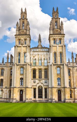 Facade of All Souls College building in Oxford. England, UK Stock Photo
