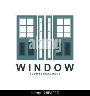 Home Window Logo, Home Interior icon design Stock Vector