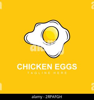 Egg logo design template. Natural Food Vector Of Egg Laying Animals. Line Art Design Logotype. Stock Vector