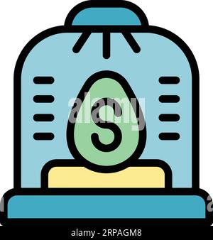 Finance incubator icon outline vector. Business innovation. Creative service color flat Stock Vector