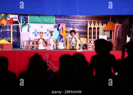 (190511) -- CAIRO, May 11, 2019 -- People watch the puppet show The Big Night Show at Cairo Opera House during the Muslim holy month of Ramadan in Cairo, Egypt, on May 11, 2019. ) EGYPT-CAIRO-PUPPET SHOW AhmedxGomaa PUBLICATIONxNOTxINxCHN Stock Photo