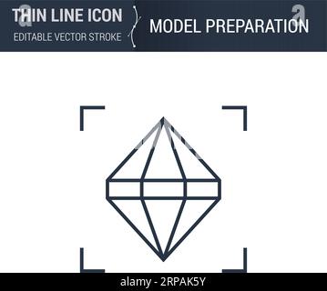Symbol of Model Preparation Thin Line Icon of 3D Printing and Modeling Set. Stroke Pictogram Graphic Suitable for Infographics. Editable Vector Stroke Stock Vector