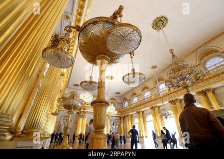 (190517) -- BEIJING, May 17, 2019 -- People visit the State Hermitage Museum in St. Petersburg, Russia, May 15, 2019. Saturday marks the International Museum Day. Lu Jinbo) INTERNATIONAL MUSEUM DAY lujinbo PUBLICATIONxNOTxINxCHN Stock Photo