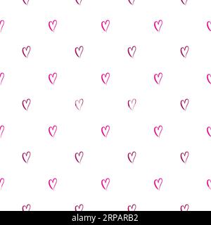 Heart shape vector seamless pattern doodle abstract background illustration Stock Vector