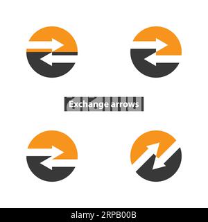 Exchange arrows in circle icon Stock Vector