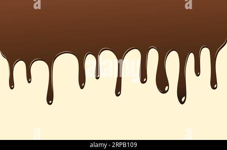 Chocolate dripping drop background vector Stock Vector