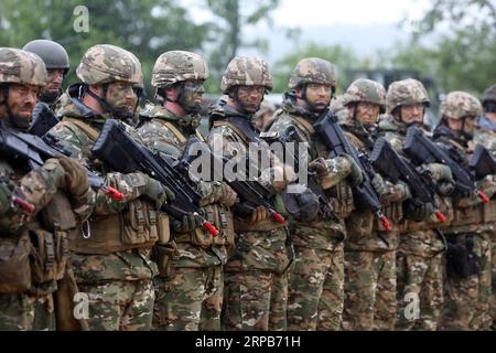 (190529) -- SLUNJ (CROATIA), May 29, 2019 -- Croatian soldiers participate in the military exercise Immediate Response 2019 to mark the 10th anniversary of Croatia s NATO membership in Slunj, Croatia, May 29, 2019. ) CROATIA-SLUNJ-MILITARY EXERCISE KristinaxStedulxFabac PUBLICATIONxNOTxINxCHN Stock Photo