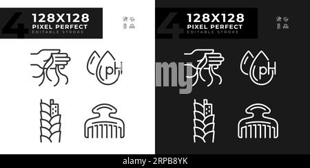 Editable pixel perfect haircare thin line icons set Stock Vector