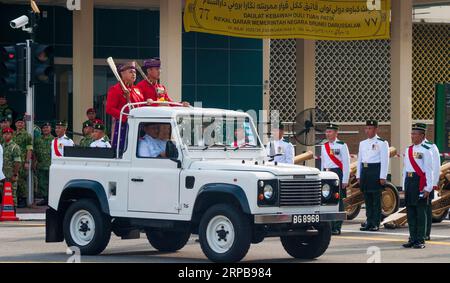 Senior officers arrive at the 77th Birthday of Sultan Hassanal Bolkiah celebrations in Bandar Seri Begawan, Brunei, on 15 July 2023 Stock Photo