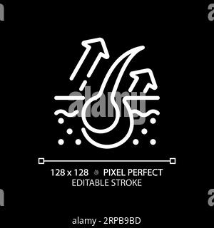Customizable hair bulb damage thin linear white icon Stock Vector