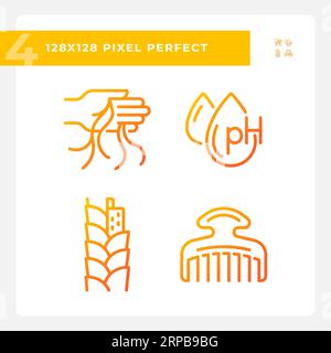 Pixel perfect haircare gradient icons set Stock Vector