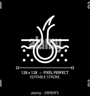 Customizable hair split ends thin linear white icon Stock Vector