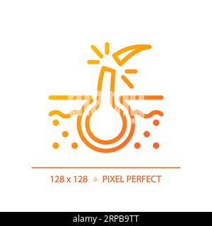 2D broken hair thin linear gradient icon Stock Vector