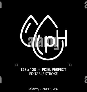 Customizable ph balance thin linear white icon Stock Vector