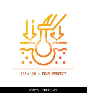 2D hair replacement thin linear gradient icon Stock Vector