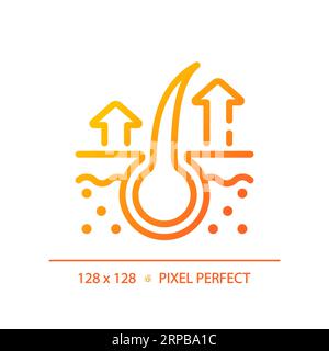 2D hair loss thin linear gradient icon Stock Vector