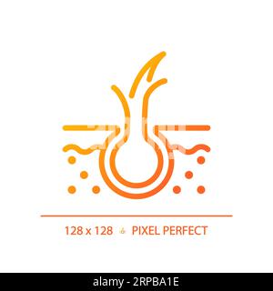 2D hair split ends thin linear gradient icon Stock Vector