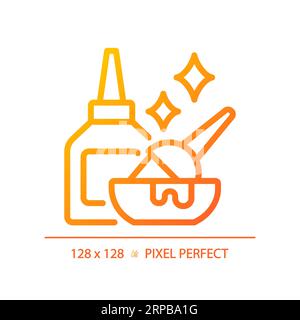 2D hair care products thin linear gradient icon Stock Vector