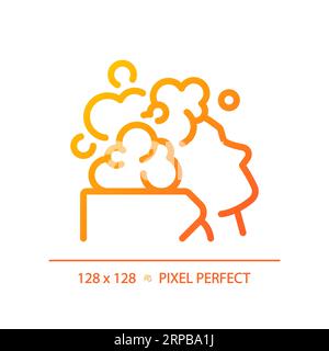 2D woman with hair wash thin linear gradient icon Stock Vector