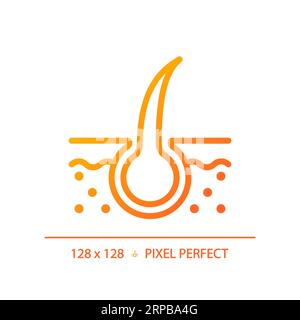 2D hair bulb thin linear gradient icon Stock Vector