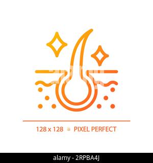 2D shiny hair thin linear gradient icon Stock Vector